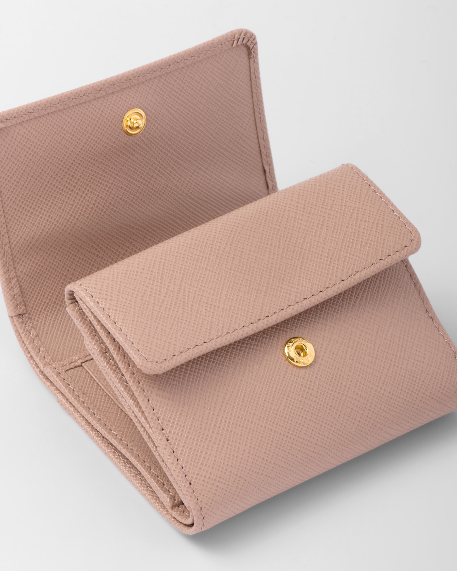 Powder Pink Small Saffiano Leather Wallet | PRADA - United States