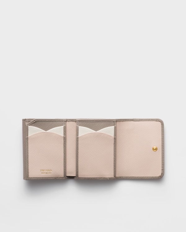 Small Saffiano leather wallet - Clay/Water Lily Small Saffiano leather wallet - Clay/Water Lily