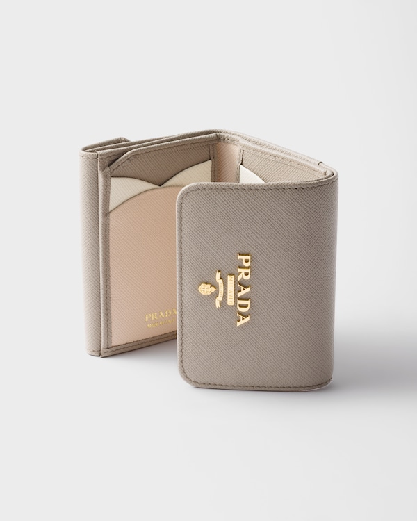 Small Saffiano leather wallet - Clay/Water Lily Small Saffiano leather wallet - Clay/Water Lily