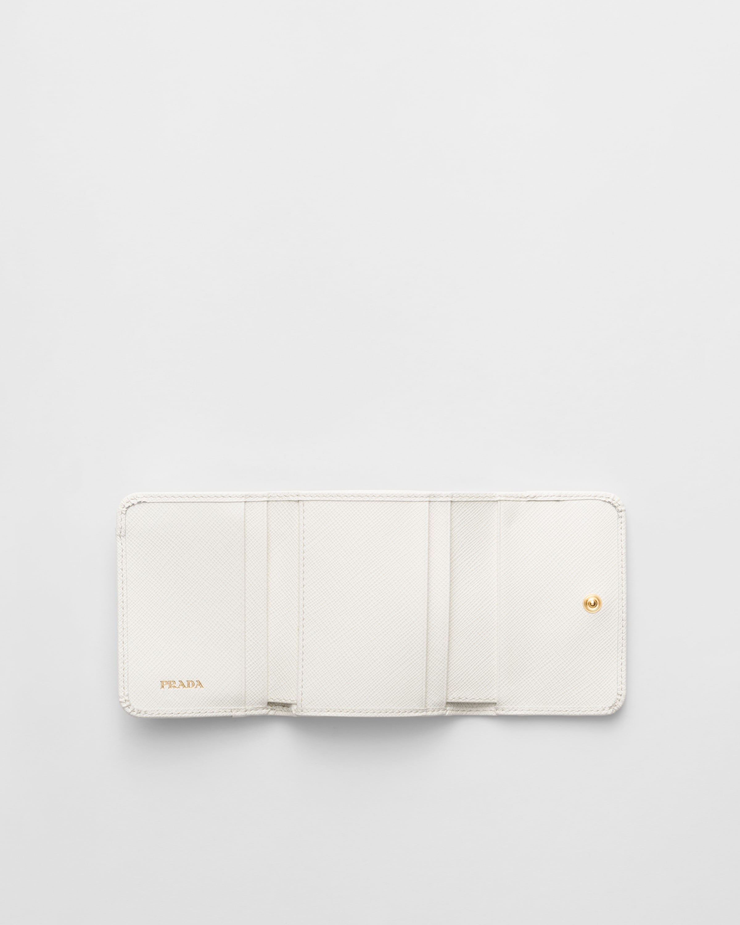 White Small Saffiano leather wallet | PRADA