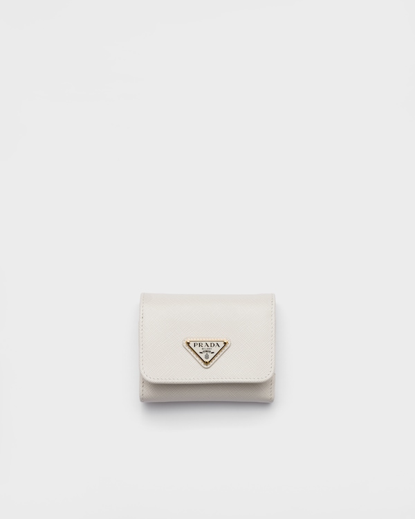Black Small Saffiano leather zipper wallet | PRADA
