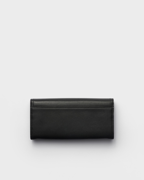 Grand portefeuille en cuir nappa - Noir Grand portefeuille en cuir nappa - Noir