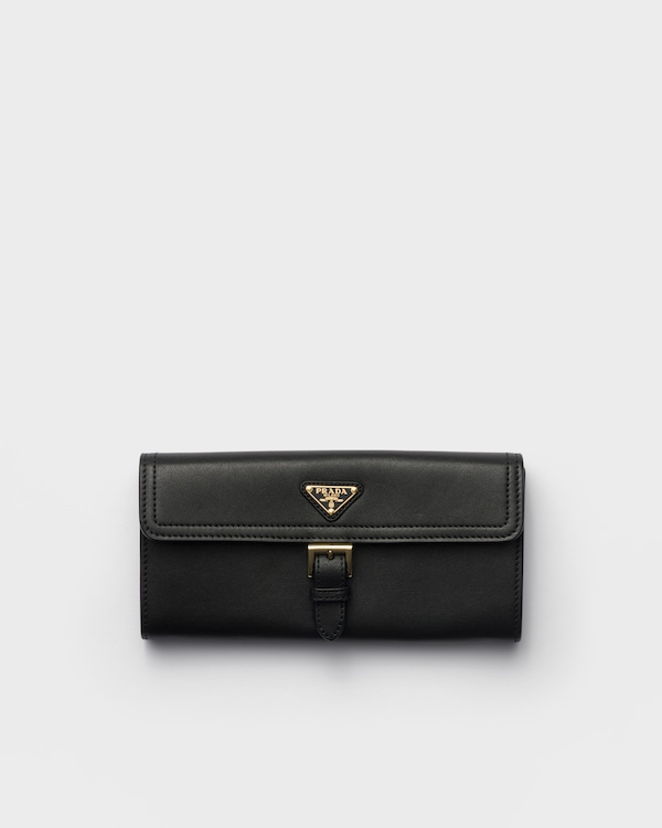 Grand portefeuille en cuir nappa - Noir Grand portefeuille en cuir nappa - Noir