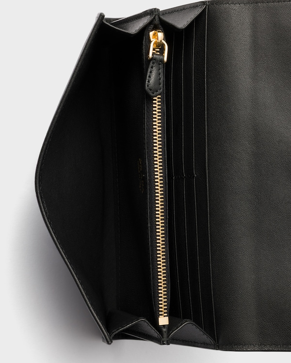 Grand portefeuille en cuir nappa - Noir Grand portefeuille en cuir nappa - Noir