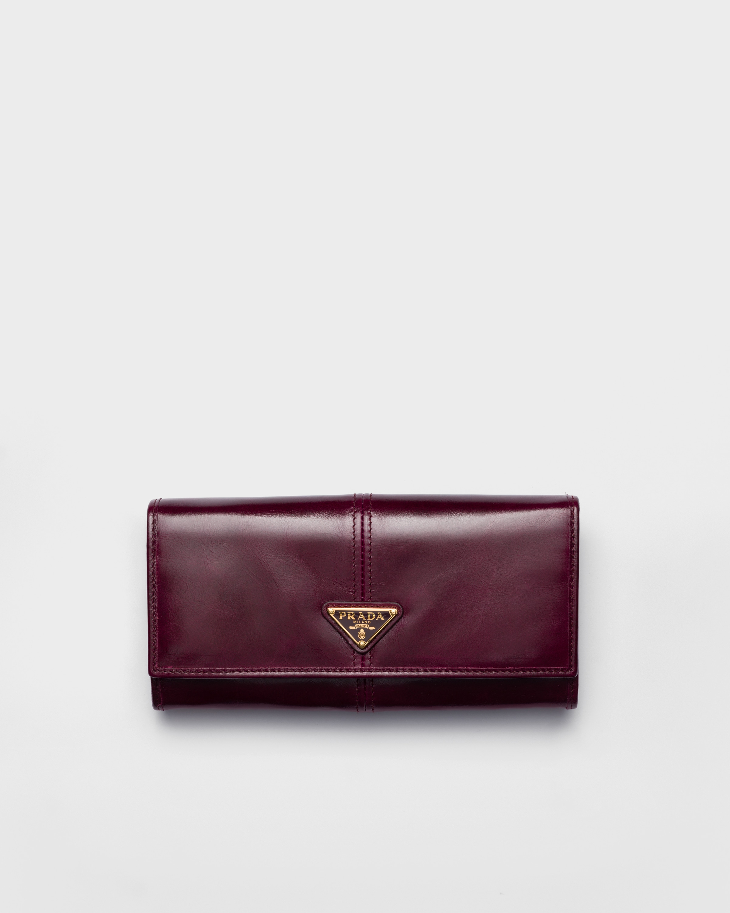 PRADA 二つ折り財布 ボルドー系 ボルドー ソフトルックスレザー 財布 | PRADA