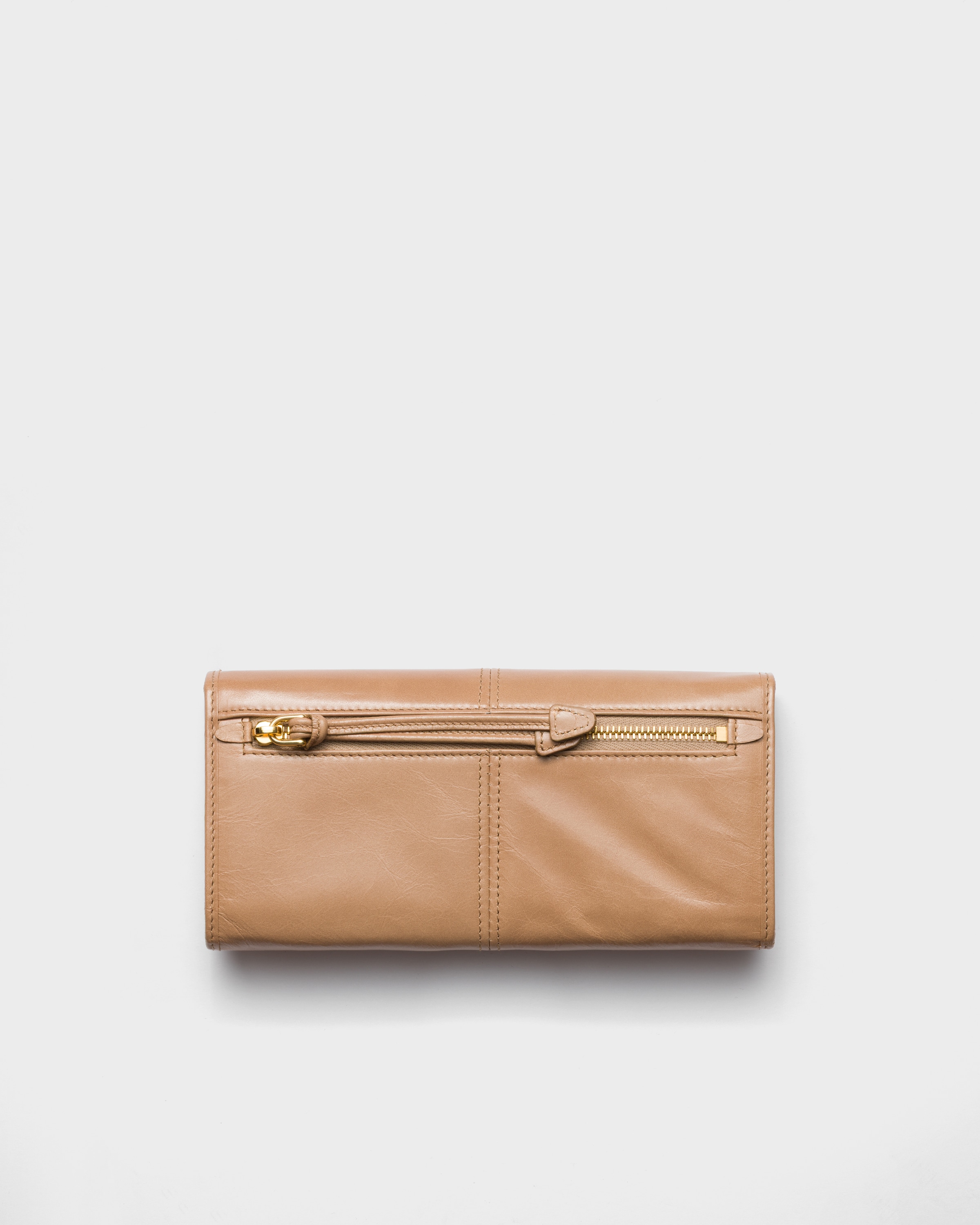 Prada Saffiano Leather Credit Card Holder Wallet Cammeo