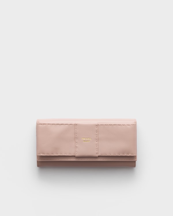 ラージ ナッパレザー 財布 リボン付 - オパール ラージ ナッパレザー 財布 リボン付 - オパール