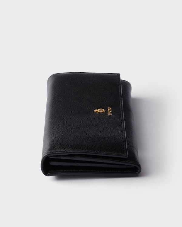 Large leather wallet - Black Large leather wallet - Black