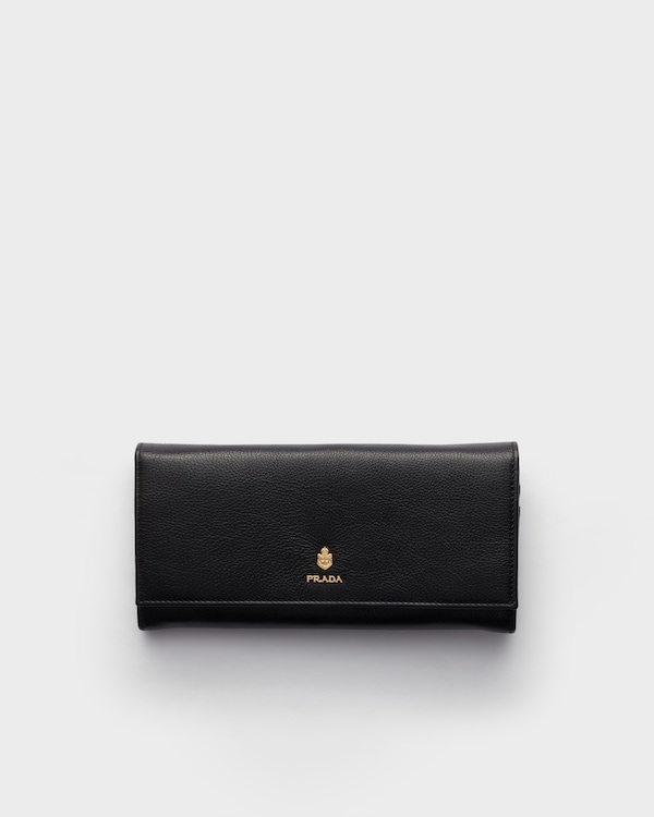 Large leather wallet - Black Large leather wallet - Black