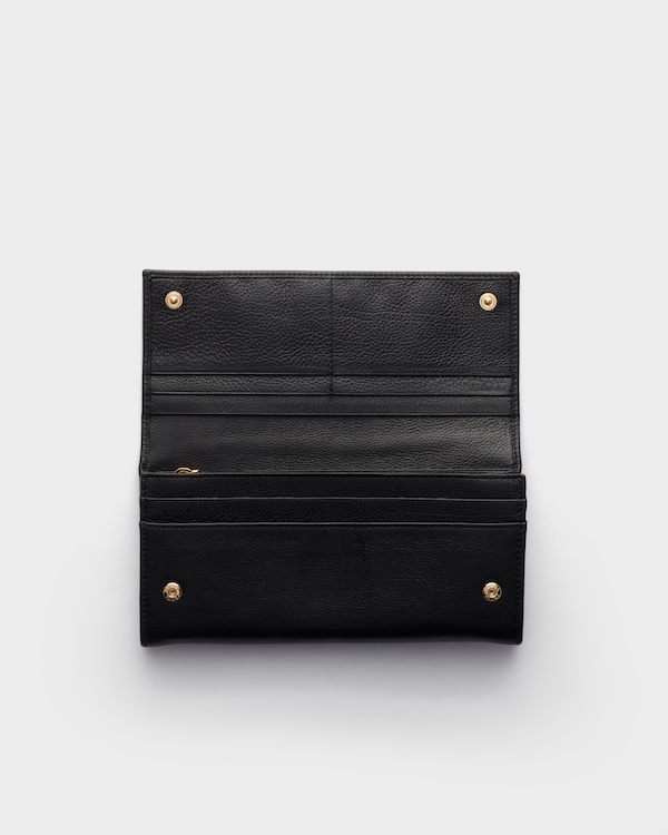 Large leather wallet - Black Large leather wallet - Black