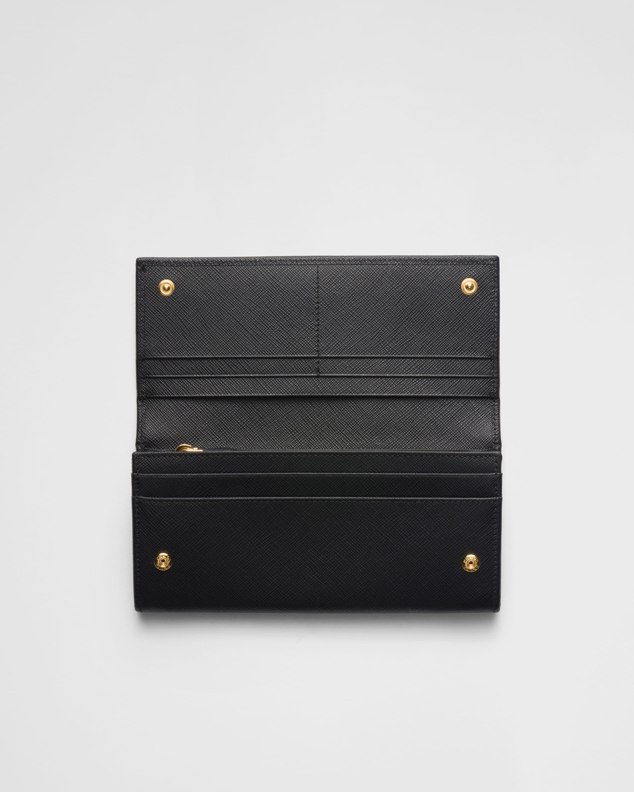 Black Large Saffiano Leather Wallet PRADA