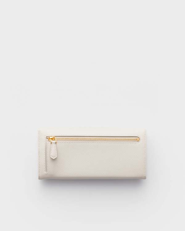 Large Saffiano Leather Wallet - Chalk White Large Saffiano Leather Wallet - Chalk White