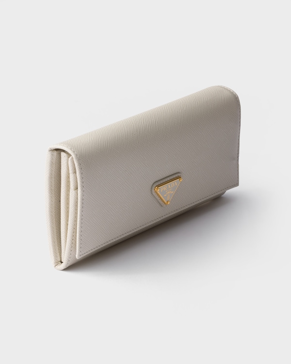 Large Saffiano Leather Wallet - Chalk White Large Saffiano Leather Wallet - Chalk White