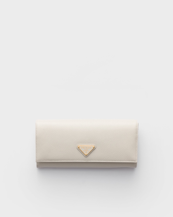 Large Saffiano Leather Wallet - Chalk White Large Saffiano Leather Wallet - Chalk White