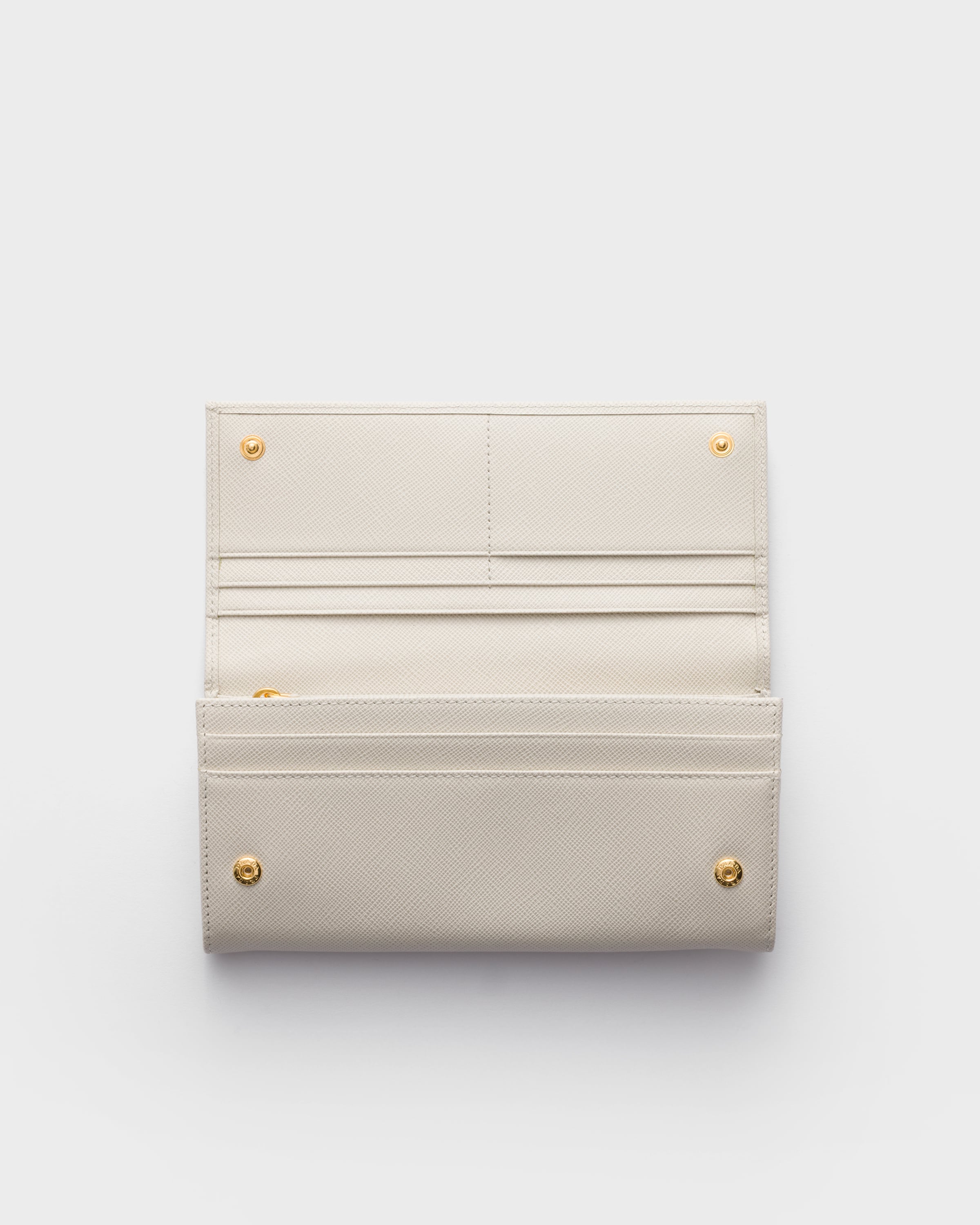 Chalk White Large Saffiano Leather Wallet | PRADA - United States