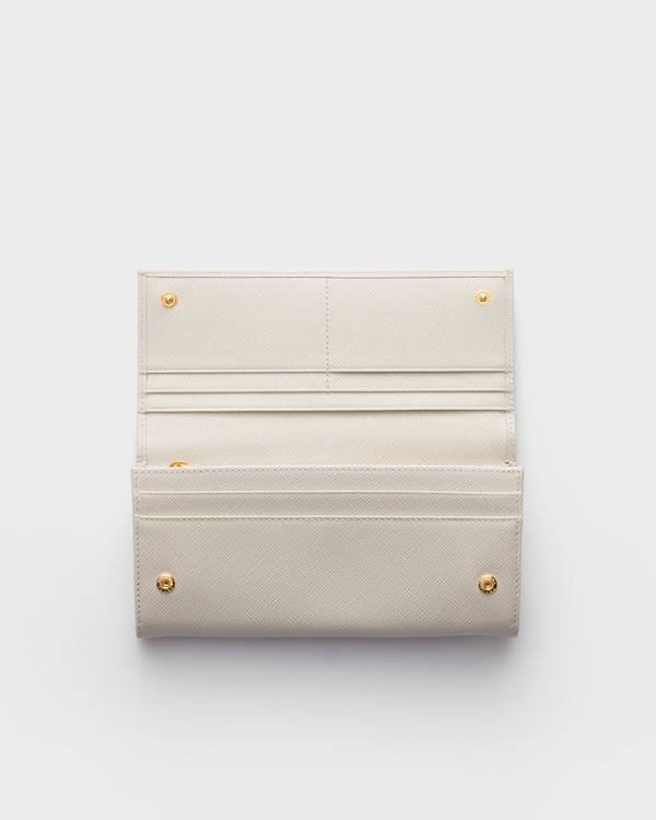 Large Saffiano Leather Wallet - Chalk White Large Saffiano Leather Wallet - Chalk White