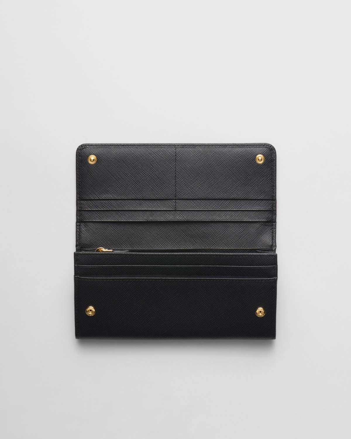 Prada Black Intrecciato Woven Leather Long Wallet