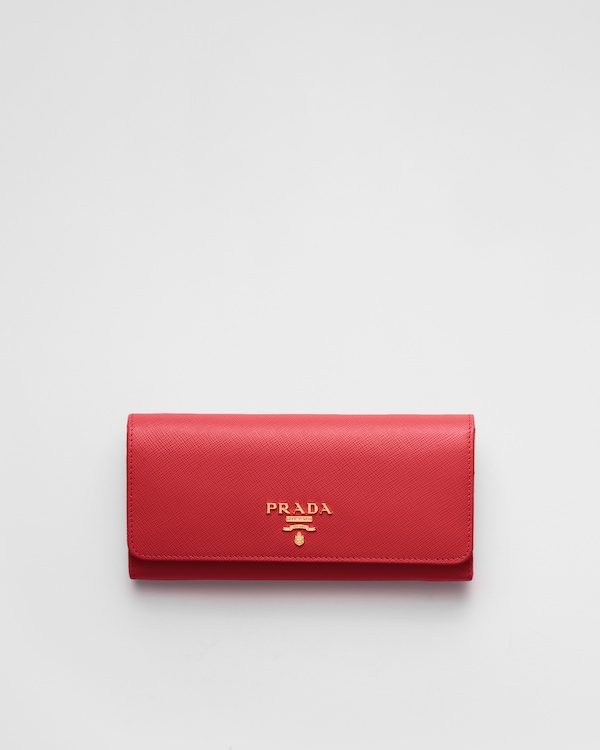 Fiery Red Large Saffiano Leather Wallet | PRADA