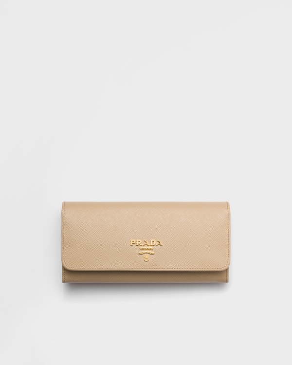 出産祝いなども豊富 Sand/caramel PRADA | Wallet Leather Saffiano Large 小物