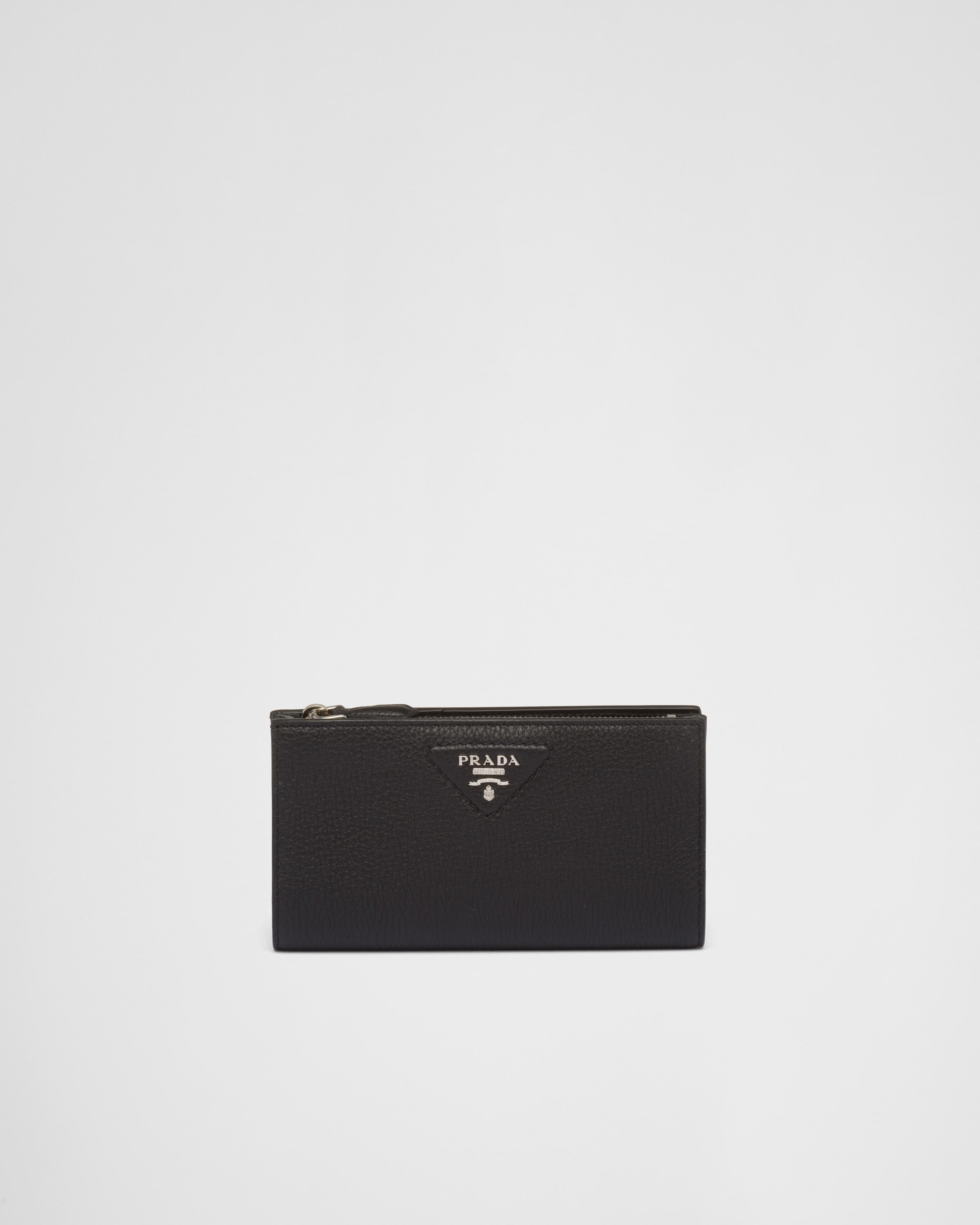 Black Large Leather Wallet | PRADA
