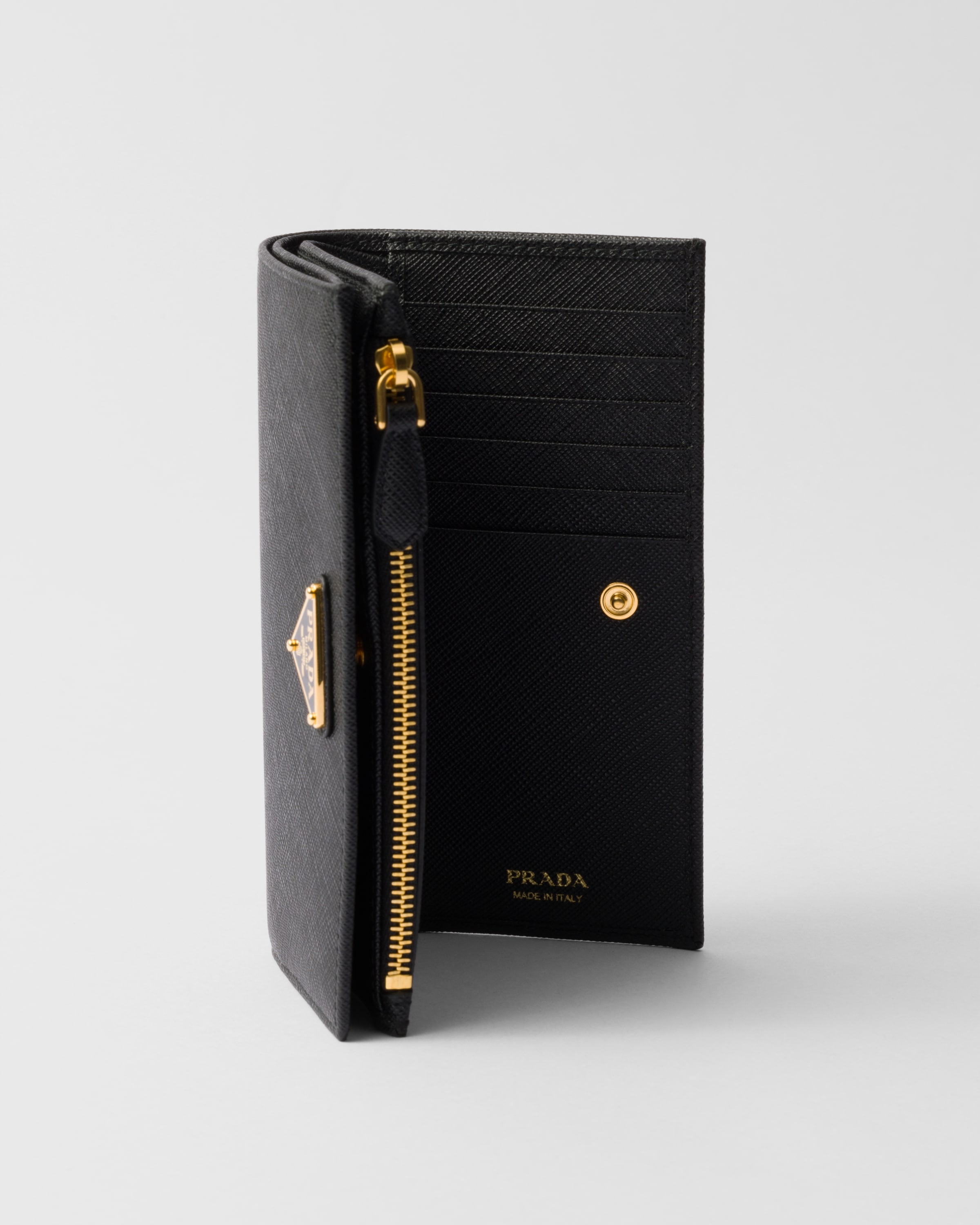 Black Large Saffiano Leather Wallet PRADA