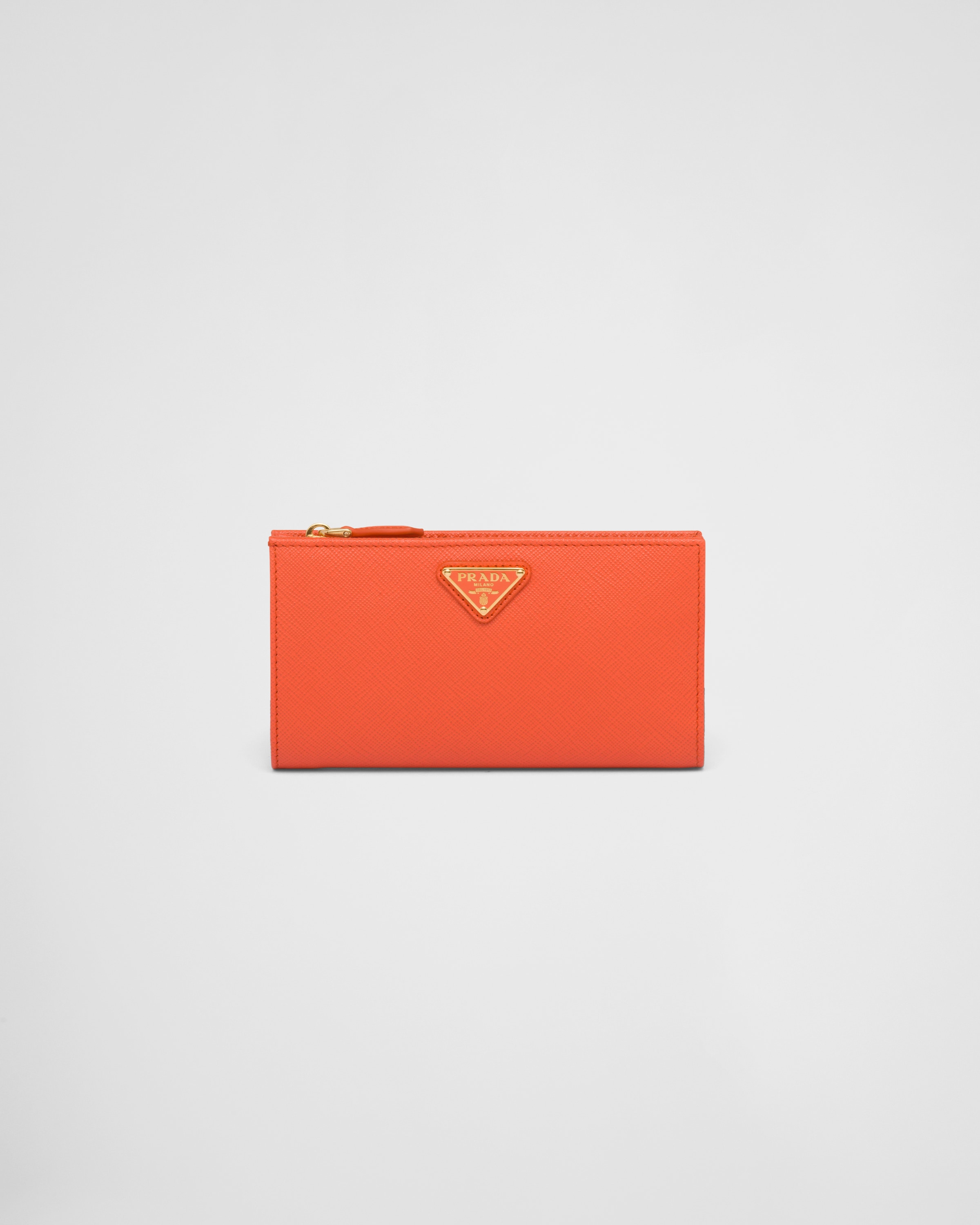 Orange prada top wallet