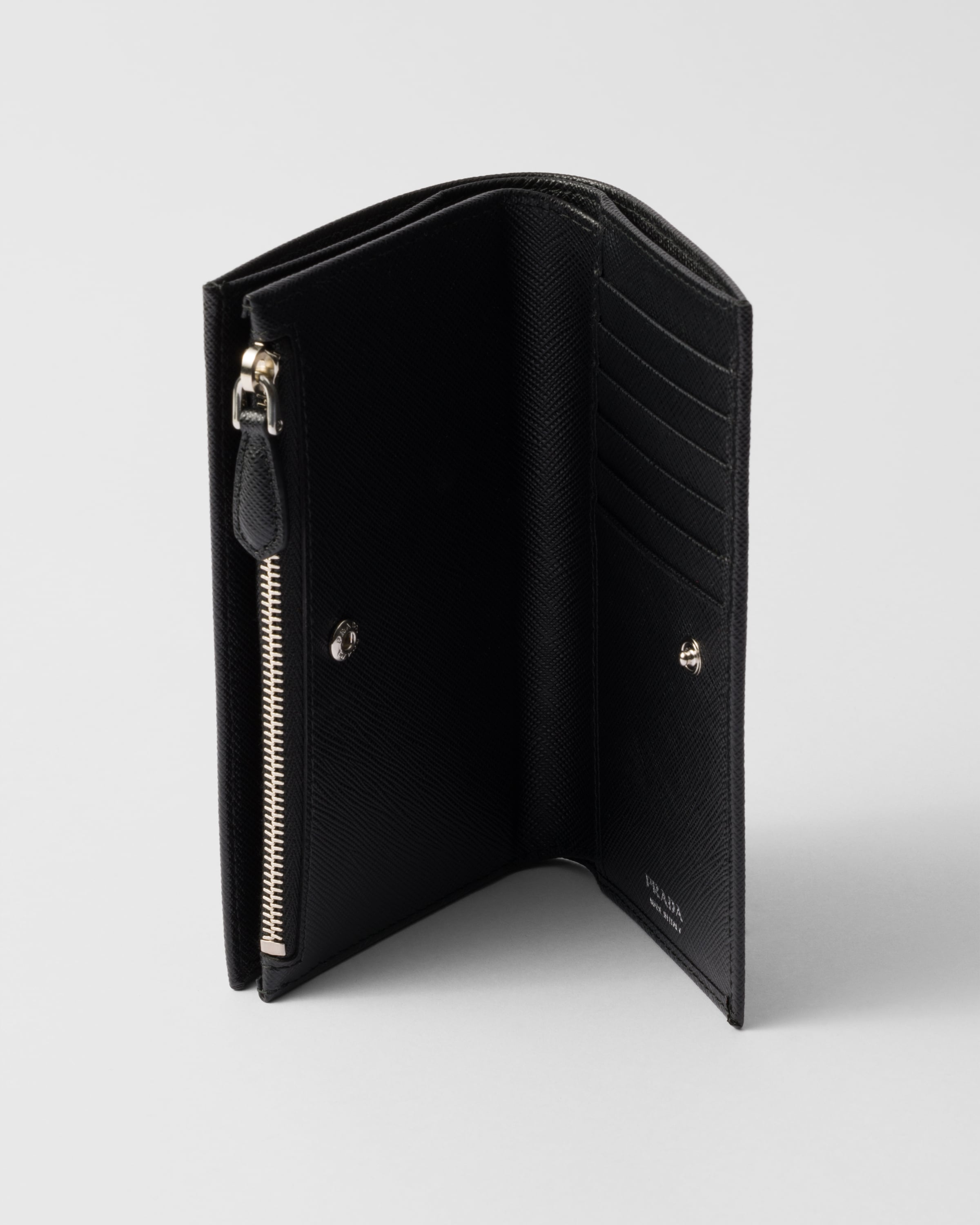 Black Large Saffiano Leather Wallet PRADA
