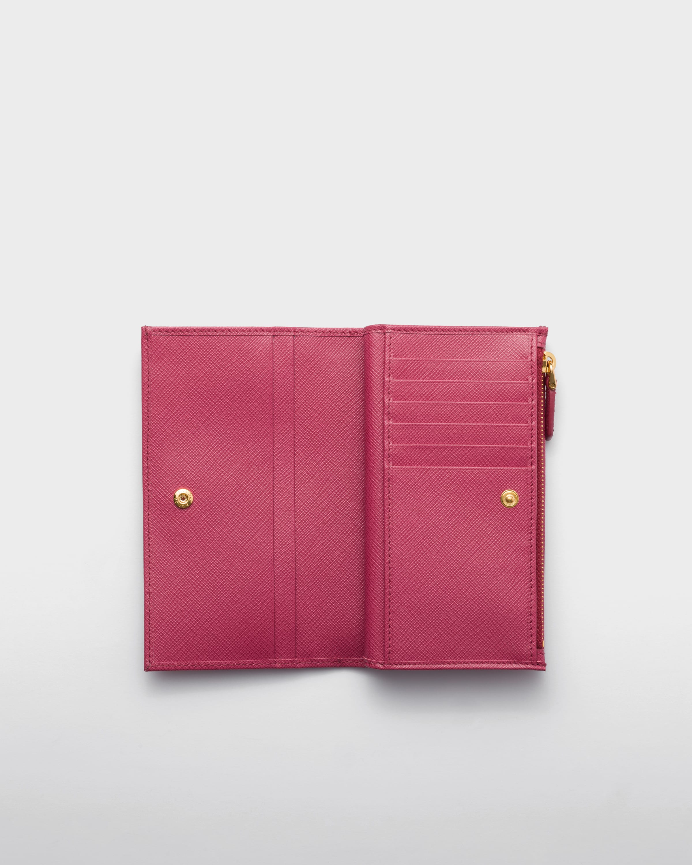 Bruyere Pink Large Saffiano leather wallet | PRADA Bruyere Pink Large Saffiano leather wallet | PRADA