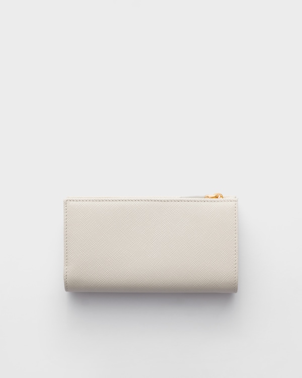 Large Saffiano leather wallet - Chalk White Large Saffiano leather wallet - Chalk White