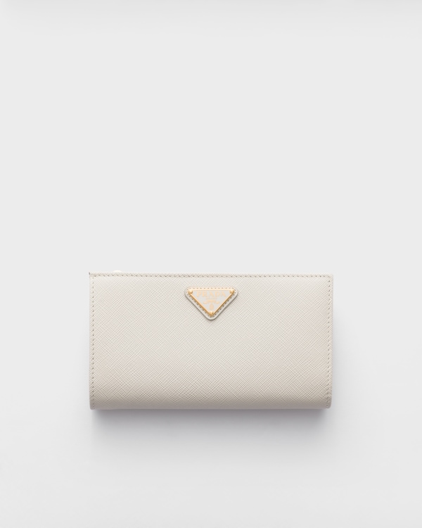 Large Saffiano leather wallet - Chalk White Large Saffiano leather wallet - Chalk White