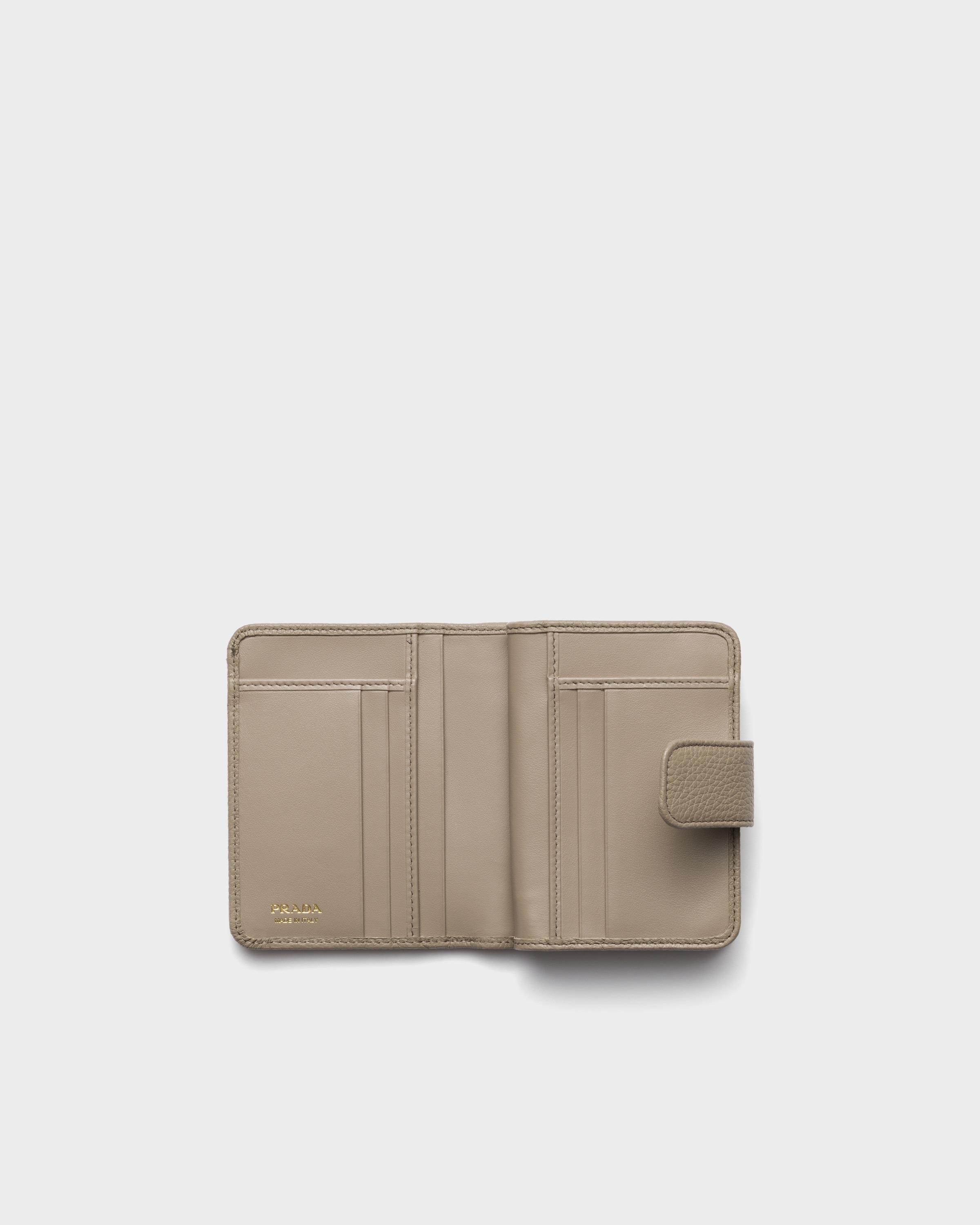 Clay Grey Small Leather Wallet | PRADA