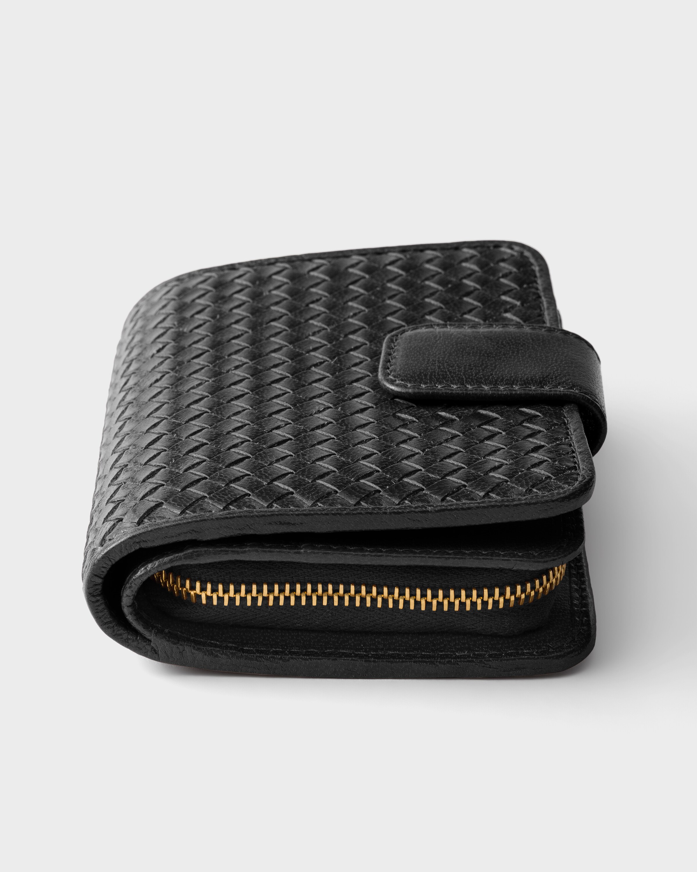 ブラック マドラスレザー ウーヴンスモール財布 | PRADA - 日本