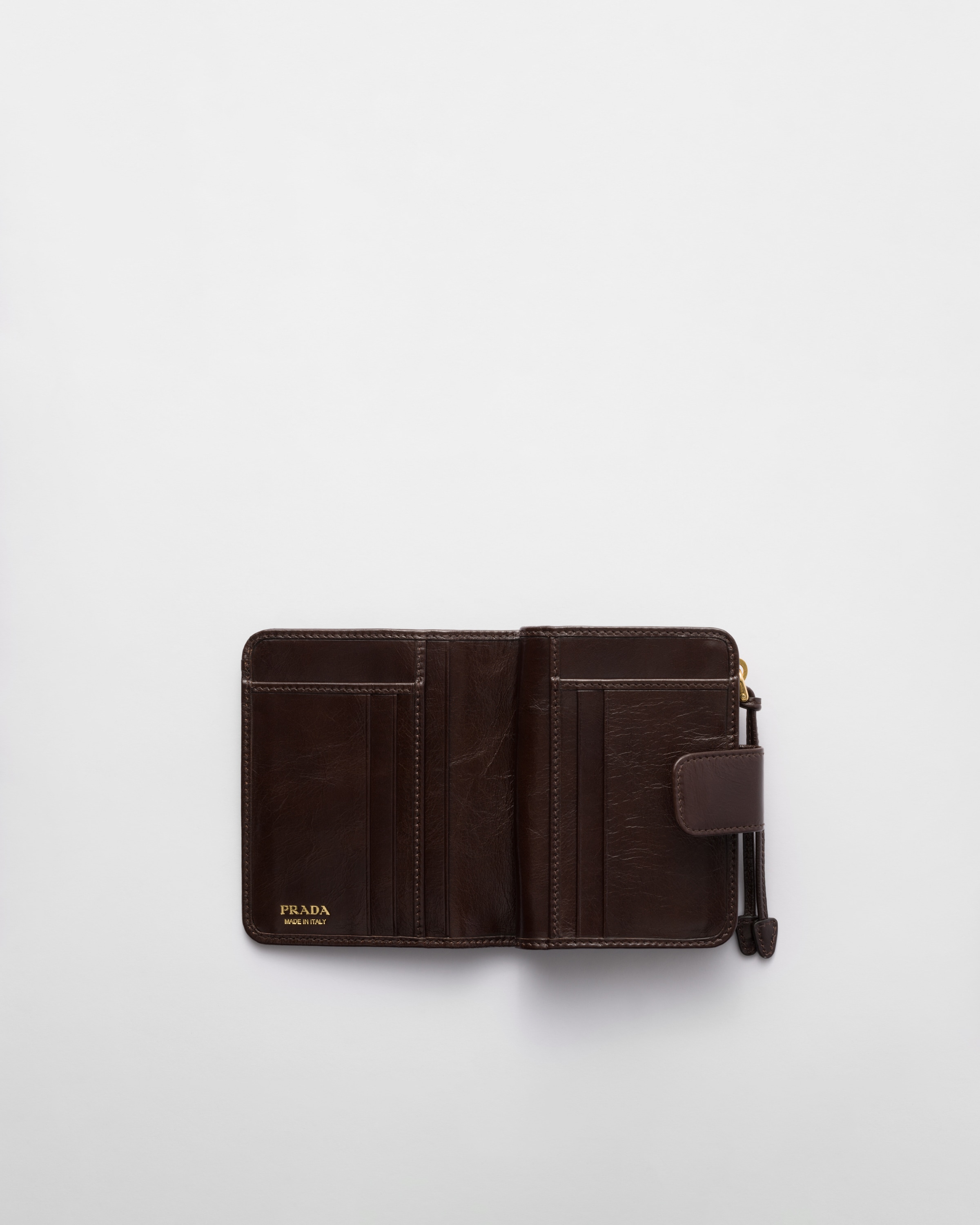 ダークブラウン ソフトルックスレザー 財布 | PRADA