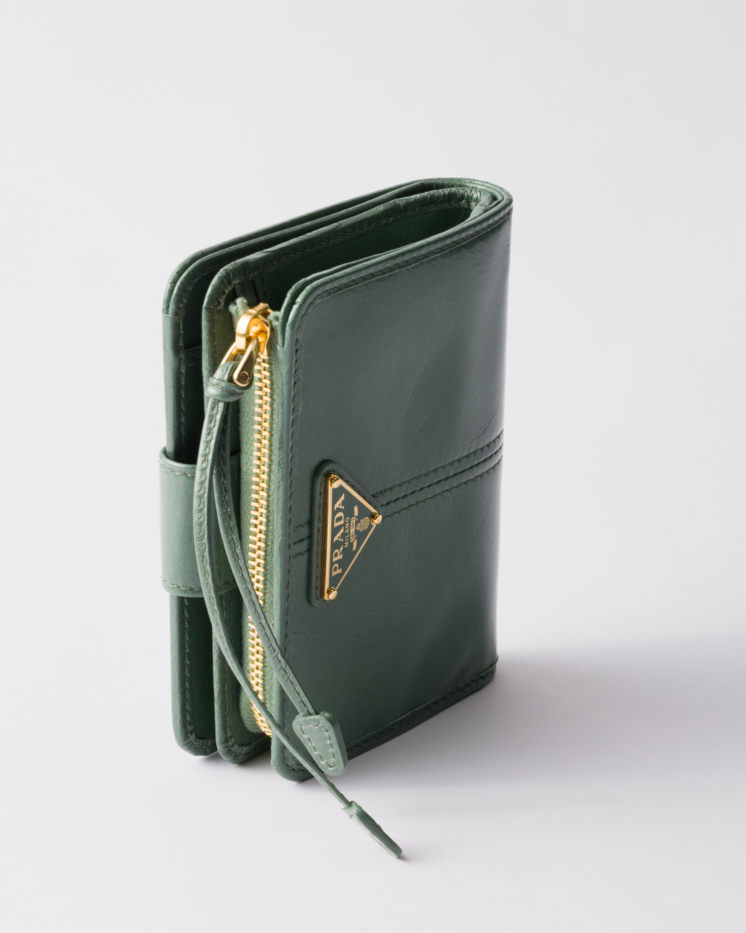 Sage Green Small leather wallet | PRADA