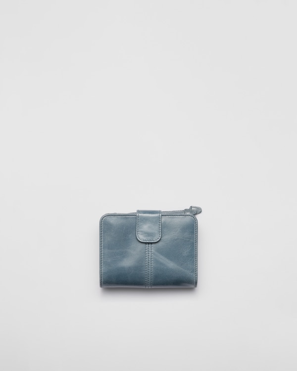 ライトグレー マネークリップ付サフィアーノレザー 財布 | PRADA