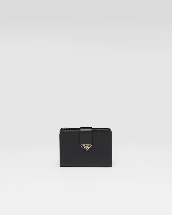 ブラック サフィアーノタブ 折り財布 | PRADA
