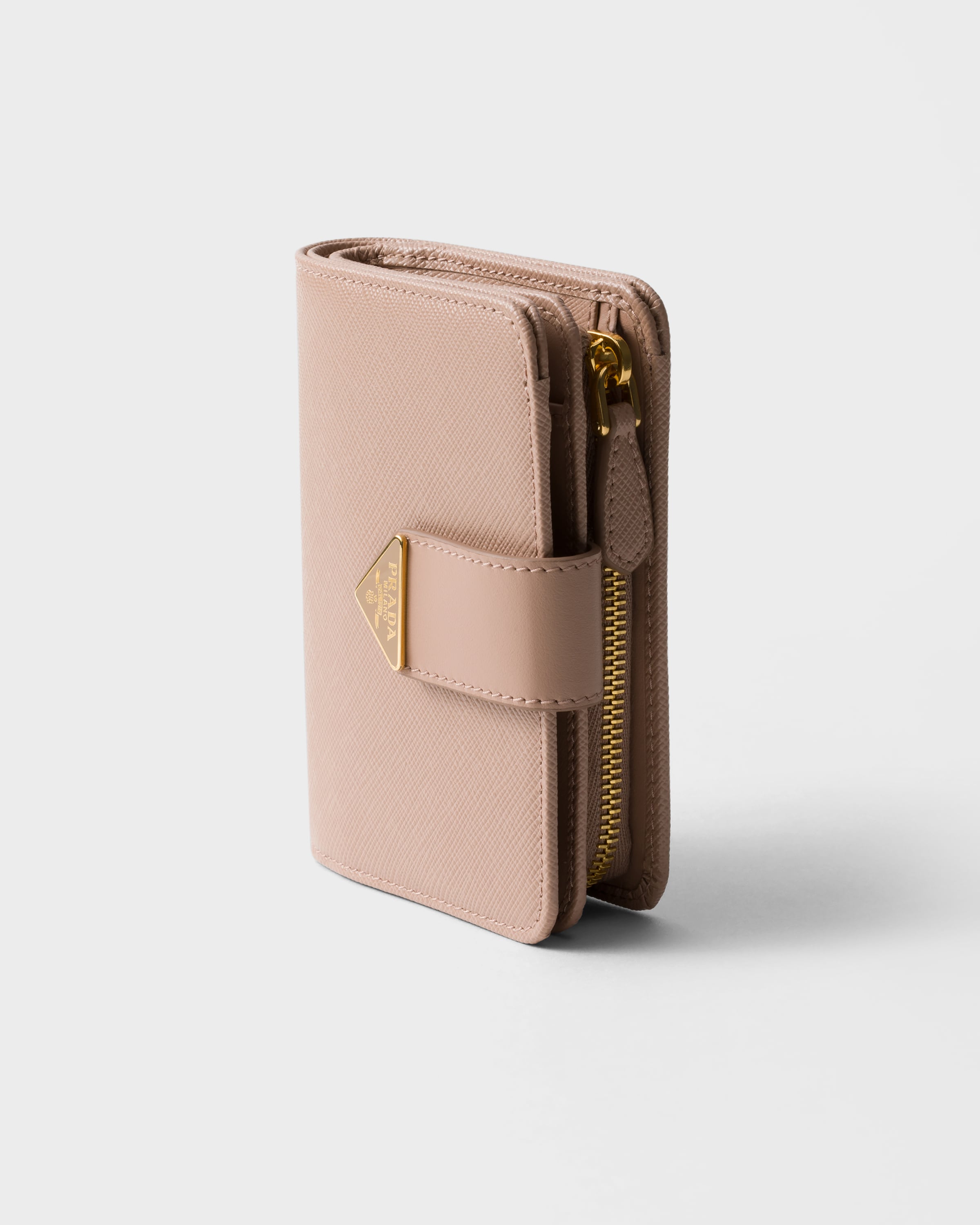 ピンクベージュ サフィアーノタブ 財布 | PRADA