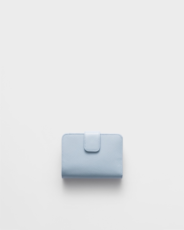 Small Saffiano leather wallet - Light Blue Small Saffiano leather wallet - Light Blue