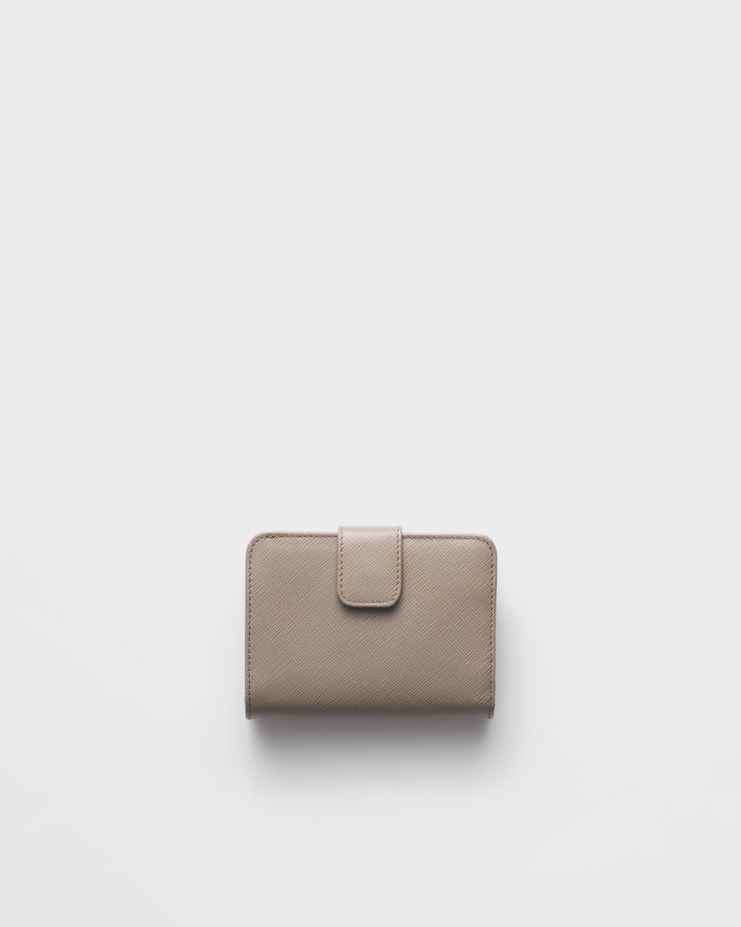 Clay Grey Small Saffiano Leather Wallet | PRADA