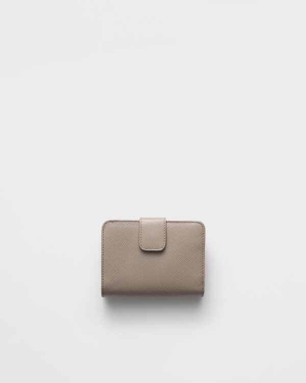 Kleines Portemonnaie aus Saffiano Leder - Lehmgrau Kleines Portemonnaie aus Saffiano Leder - Lehmgrau