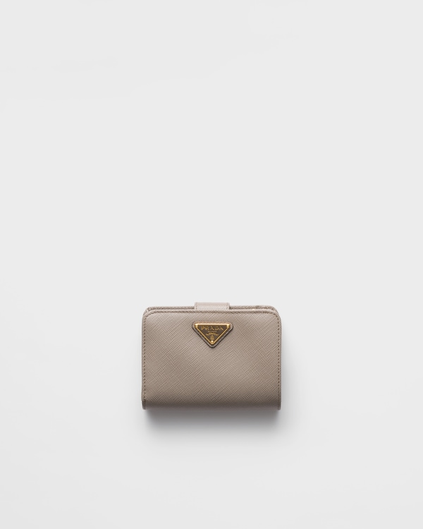 Kleines Portemonnaie aus Saffiano Leder - Lehmgrau Kleines Portemonnaie aus Saffiano Leder - Lehmgrau