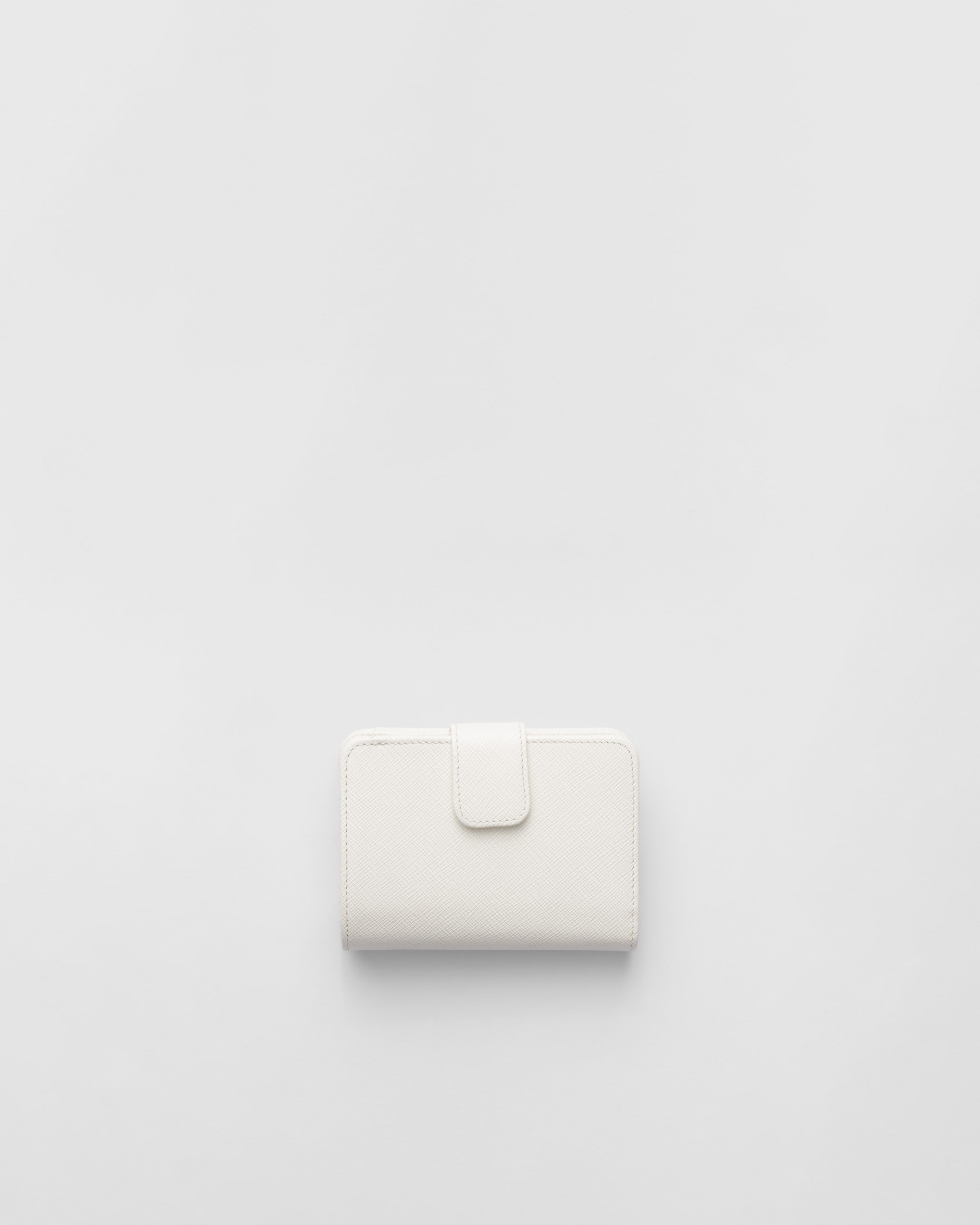 Prada Small Saffiano Leather Wallet In White