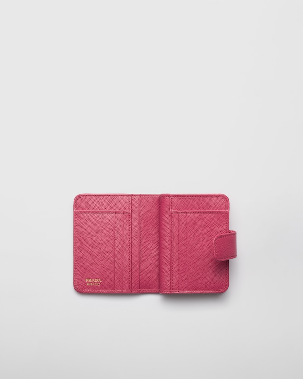 Small Saffiano Leather Wallet - Bruyere Pink Small Saffiano Leather Wallet - Bruyere Pink