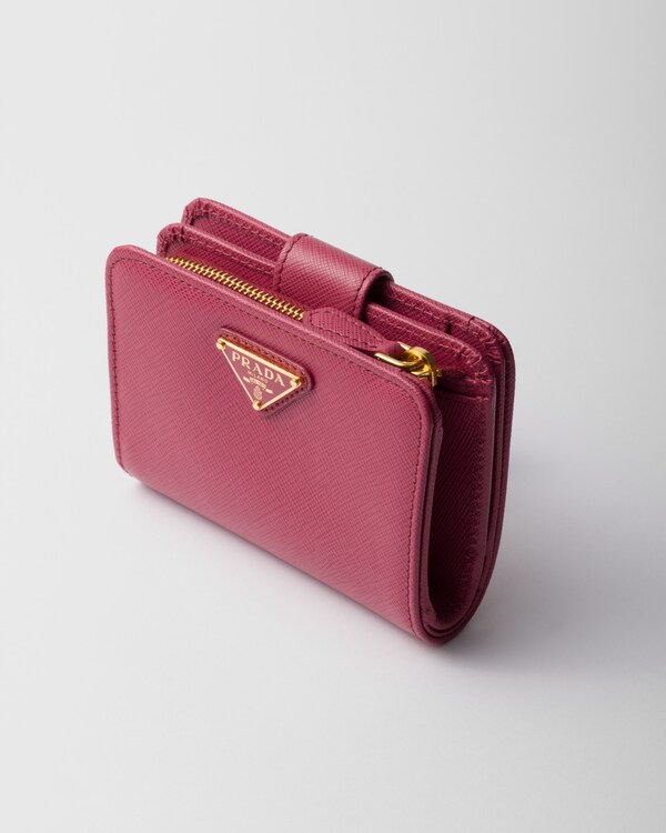 Small Saffiano Leather Wallet - Bruyere Pink Small Saffiano Leather Wallet - Bruyere Pink