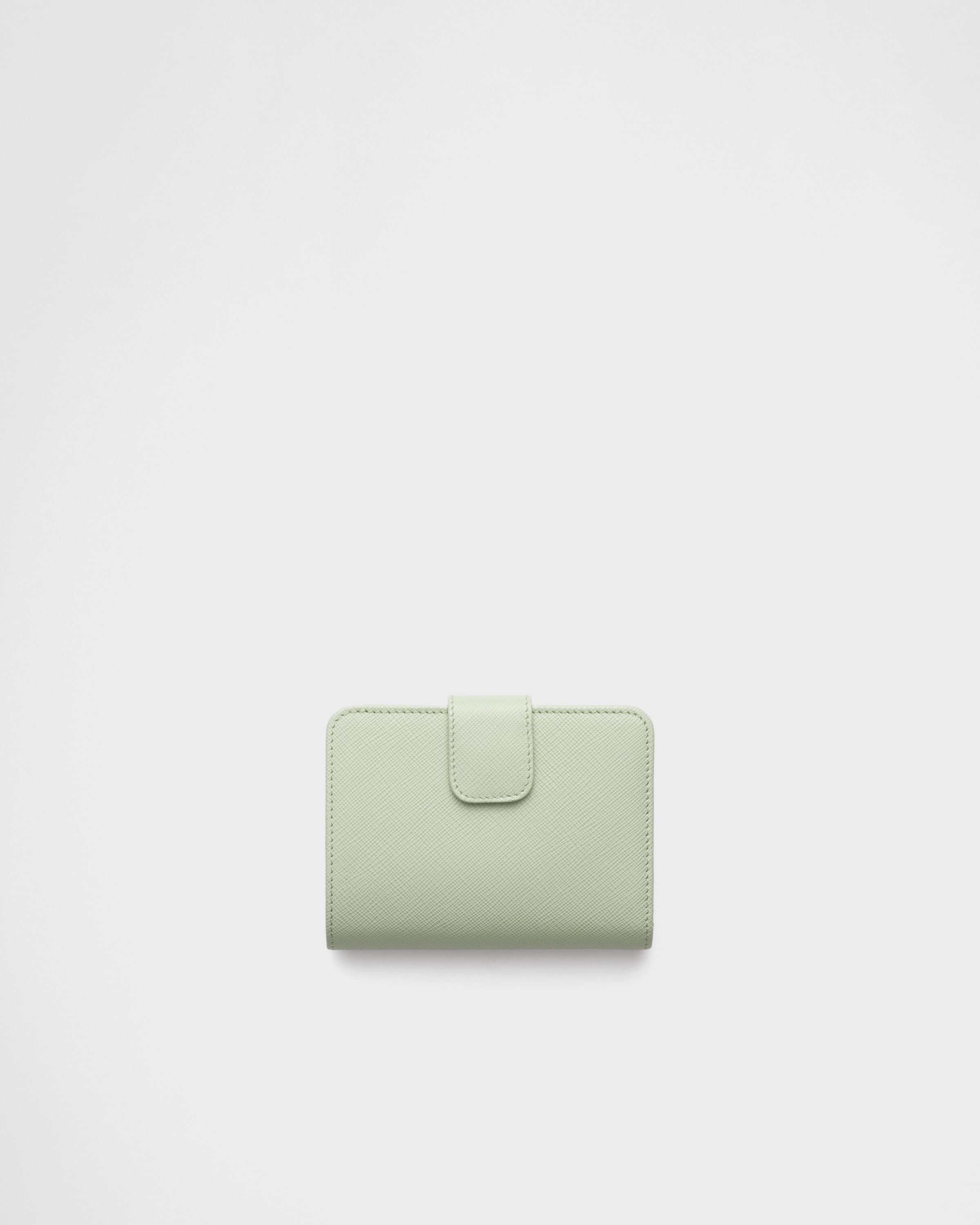 未使用 PRADA Wホック長財布 パステルグリーン SAFFIANO 最強金運カラーパステルグリーン《PRADA》シティカーフタブ 財布