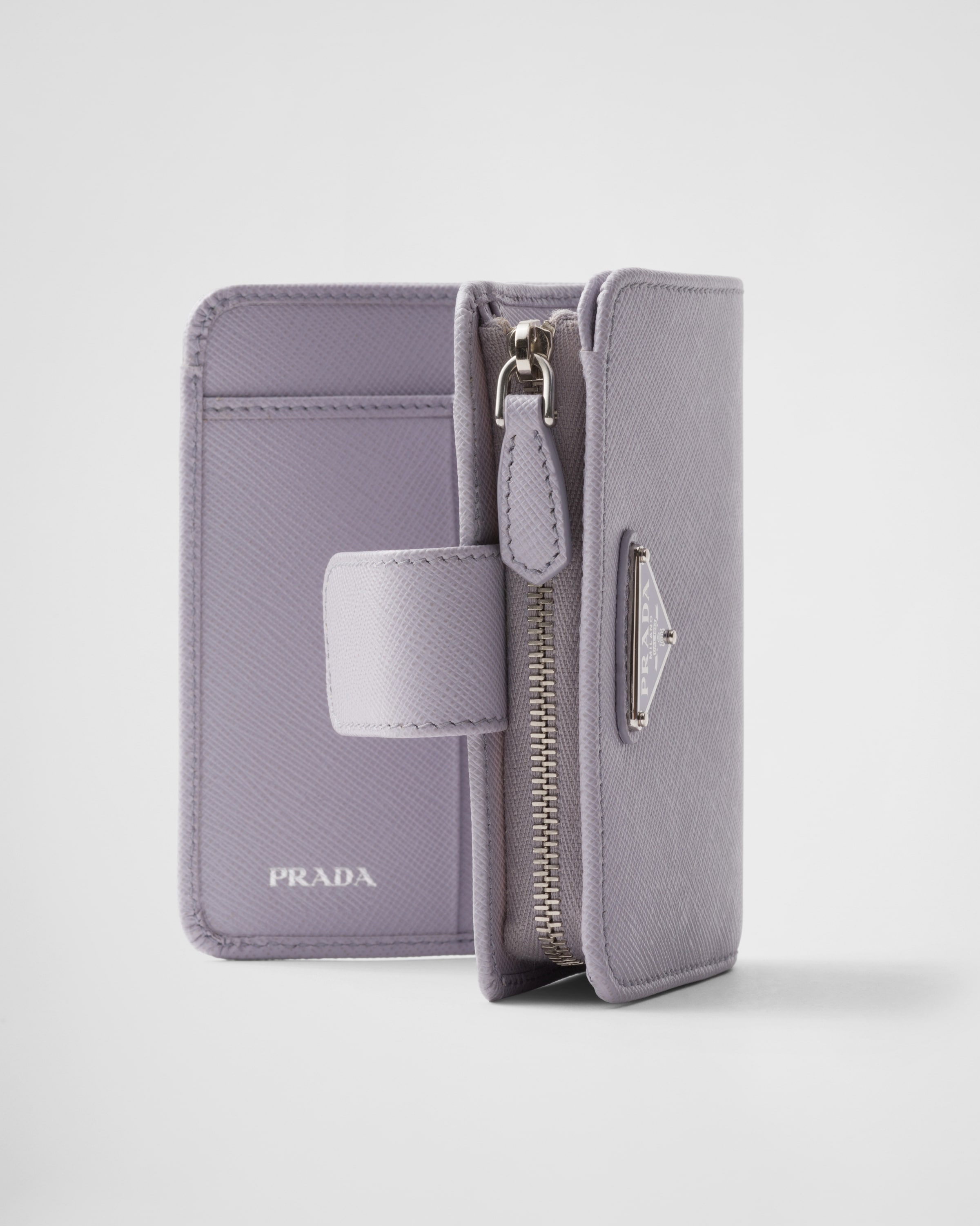 パステルパープル サフィアーノトライアングル 財布 | PRADA パステルパープル サフィアーノトライアングル 財布 | PRADA