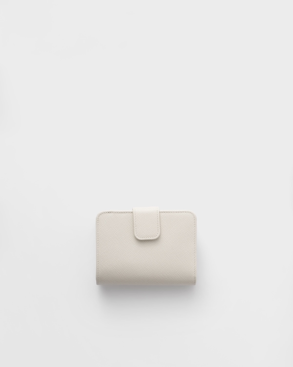 Small Saffiano Leather Wallet - Chalk White Small Saffiano Leather Wallet - Chalk White