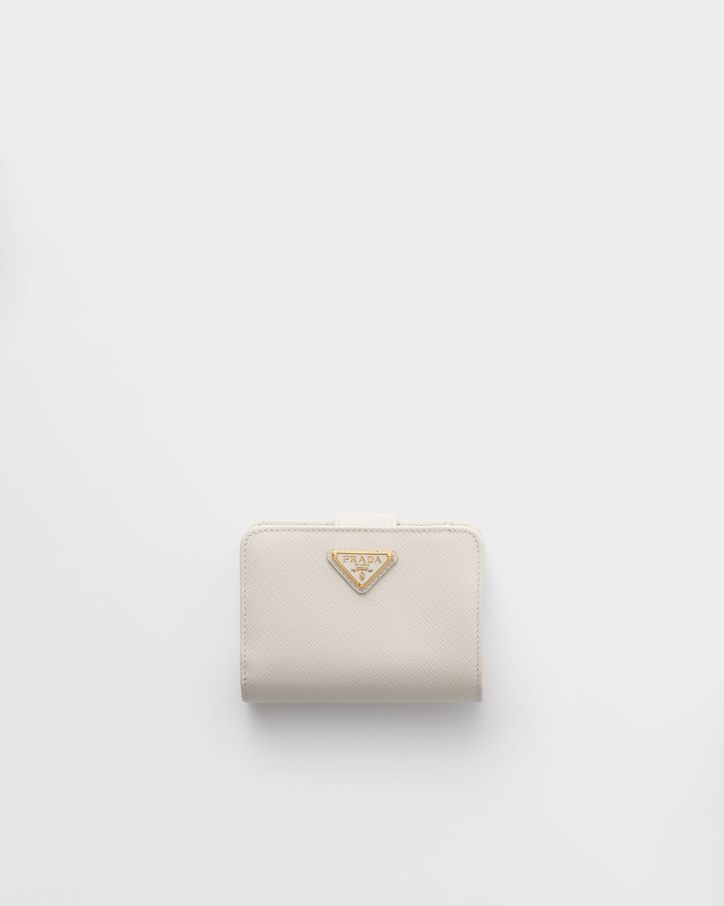 オフホワイト サフィアーノトライアングル 財布 | PRADA