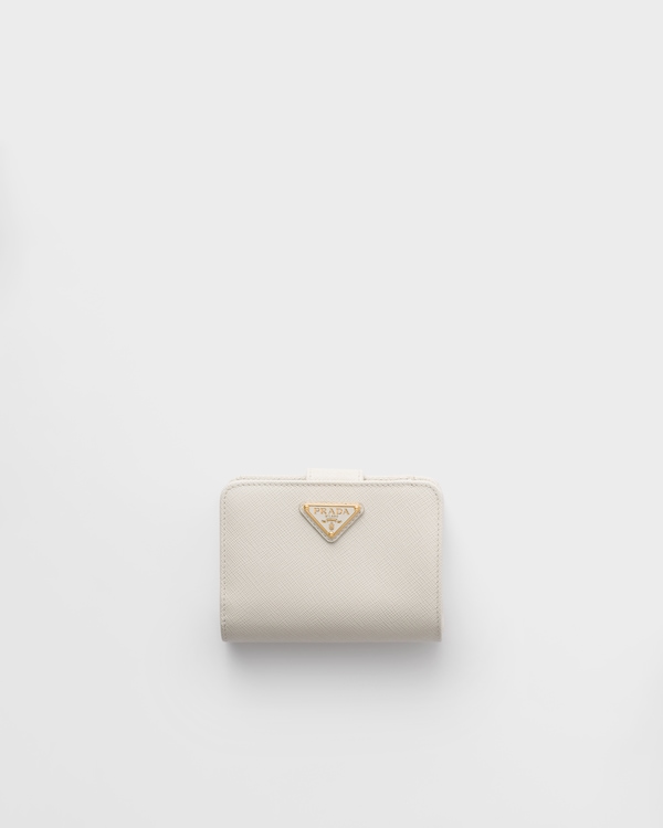 Small Saffiano Leather Wallet - Chalk White Small Saffiano Leather Wallet - Chalk White