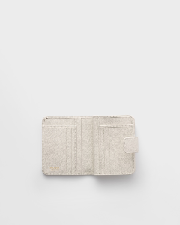 Small Saffiano Leather Wallet - Chalk White Small Saffiano Leather Wallet - Chalk White